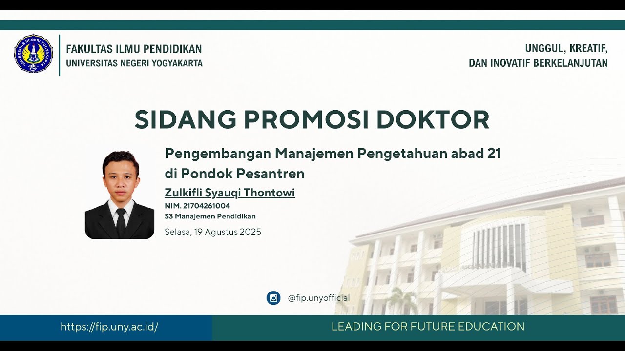 Sidang Promosi Doktor FIP UNY - Zulkifli Syauqi Thontowi (MP)