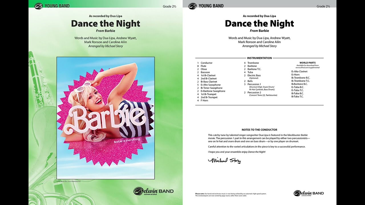Dance the Night, arr. Michael Story – Score & Sound