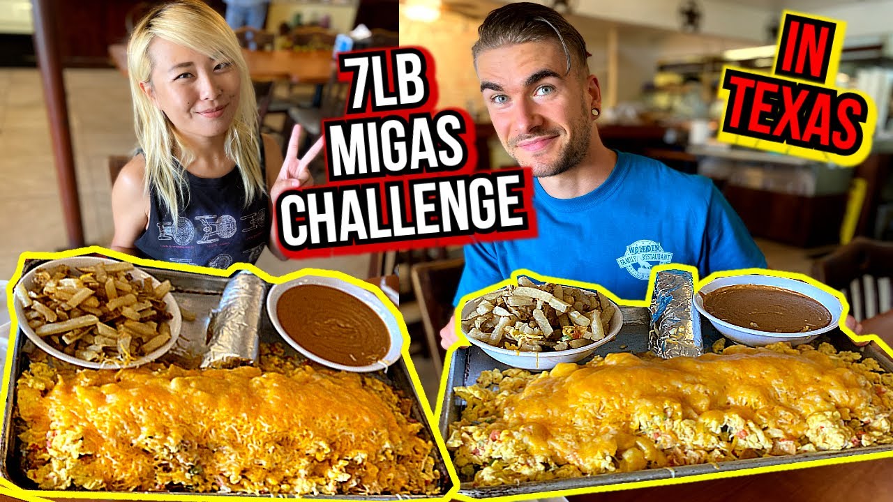 J&J’s 7lb Monster Migas Breakfast Challenge in Texas!! #RainaisCrazy