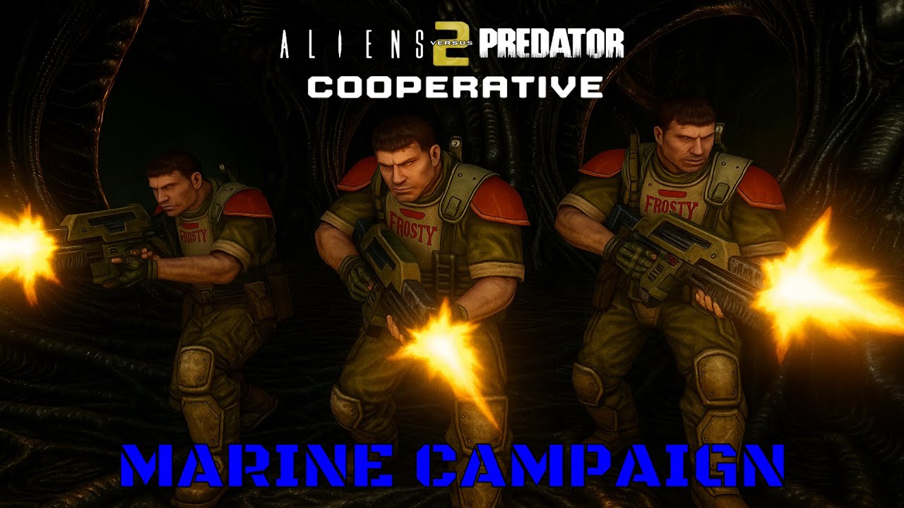 Aliens vs Predator 2 - Cooperative Mod - Marine Campaign - Full Playthrough - @Avpunknown​