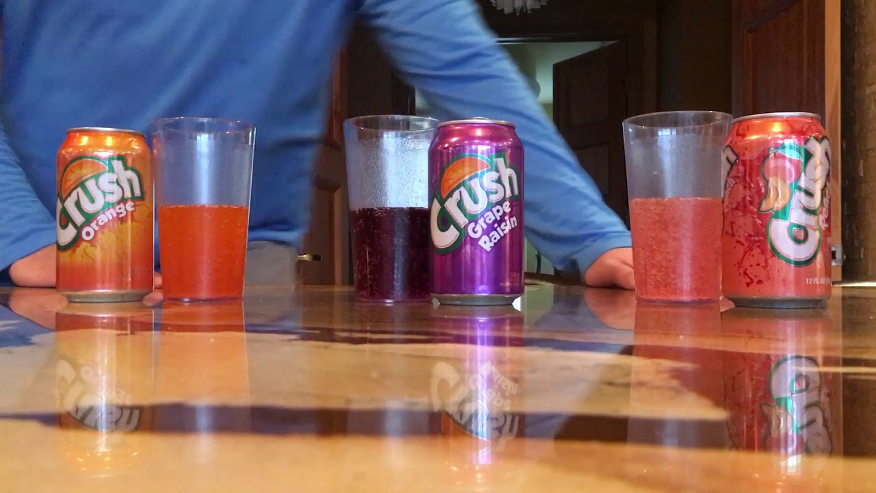 Crush soda taste test (orange, grape, peach from USA)