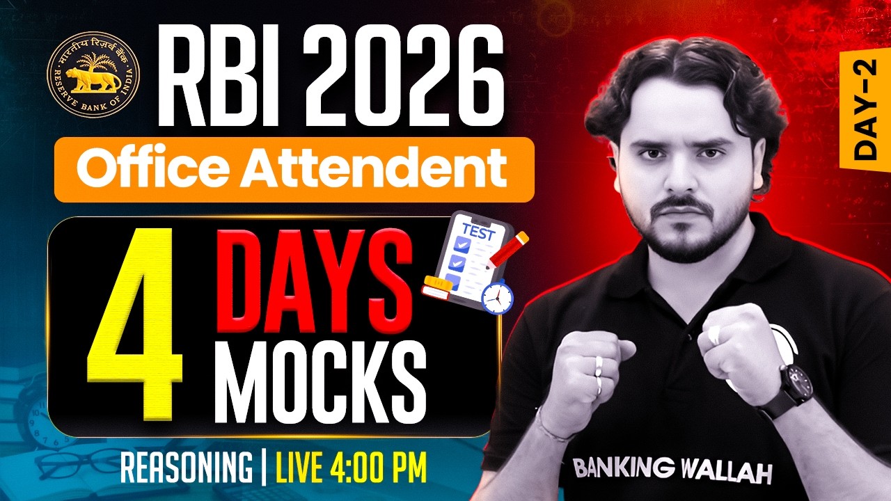 RBI Office Attendant 2026 | 4 Days 4 Mocks | RBI Reasoning Mock Test -2 | by Vidhu Sir