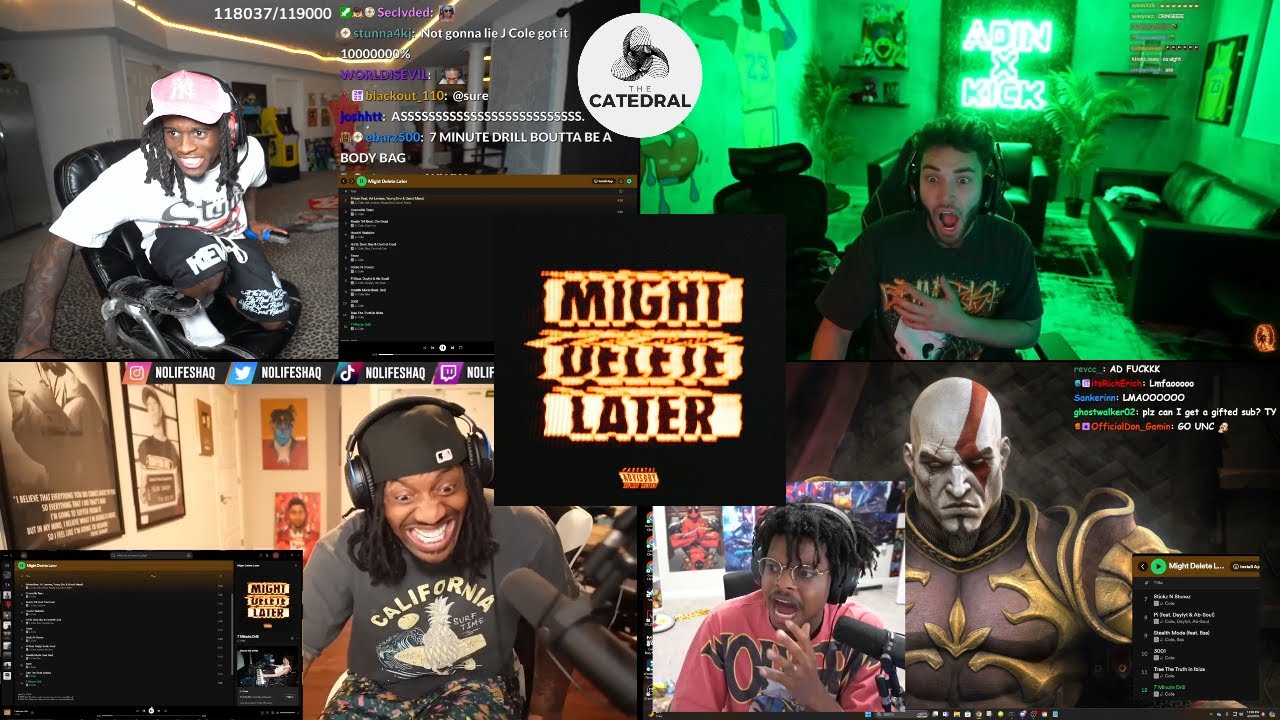 STREAMERS REACT TO: J COLE DISSING KENDRICK LAMAR - 7 Minute Drill Reaction Kai Cenat, Adin Ross....