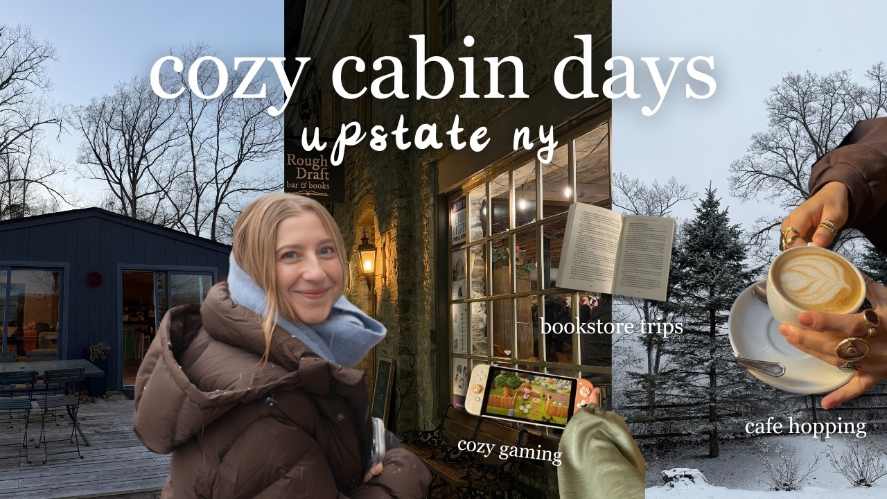 weekend cabin trip: bookstores, sweet treats & cozy gaming 🌲☕️ 📖