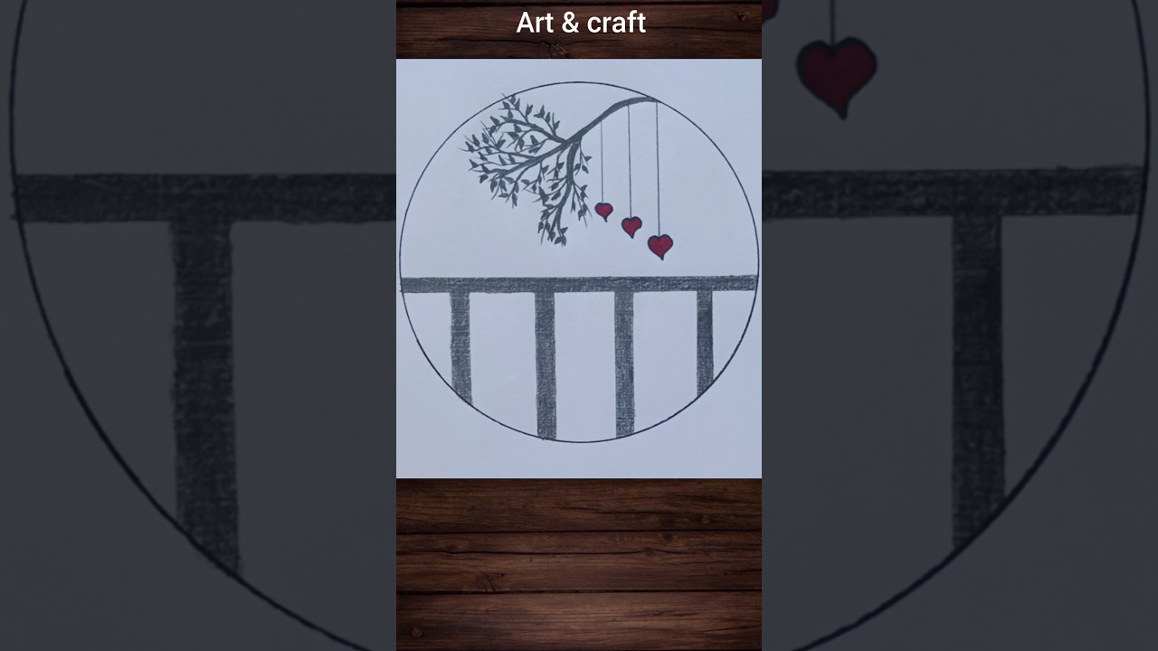 beautiful circle scenery drawing || #circledrawing #scenerydrawing #shorts