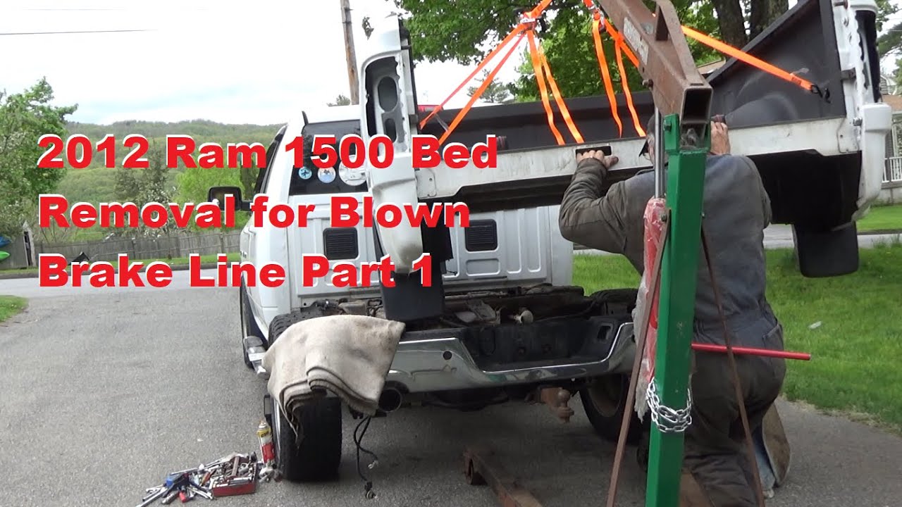 2012 Ram 1500 Bed Removal for Blown Brake Line Part 1