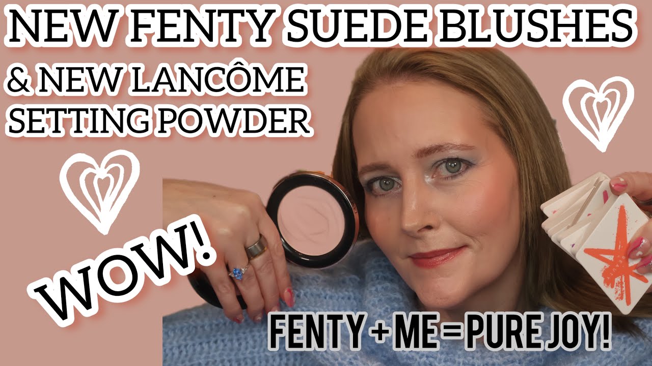ПОТРЯСАЮЩИЕ мерцающие румяна Fenty Suede и фиксирующая пудра Lancôme TEINT IDOLE ULTRA WEAR SKIN ...