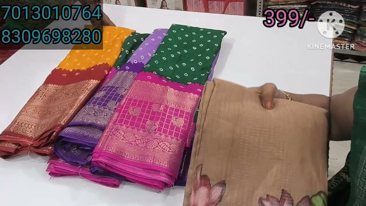 Lenin cotton and Dola pattu border full Sarees price only 399/-