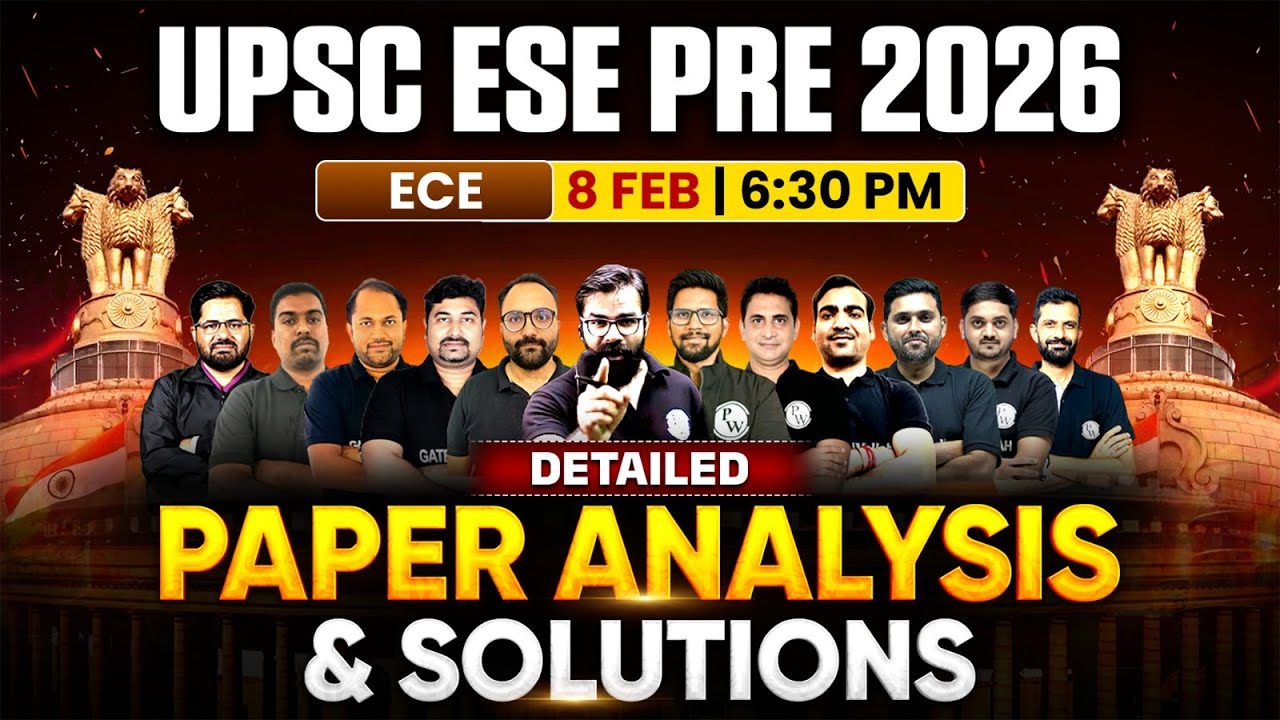 ESE 2026 Prelims Exam Analysis | ECE | ESE Prelims 2025 Paper Solution | ESE Exam 8th Feb 2026