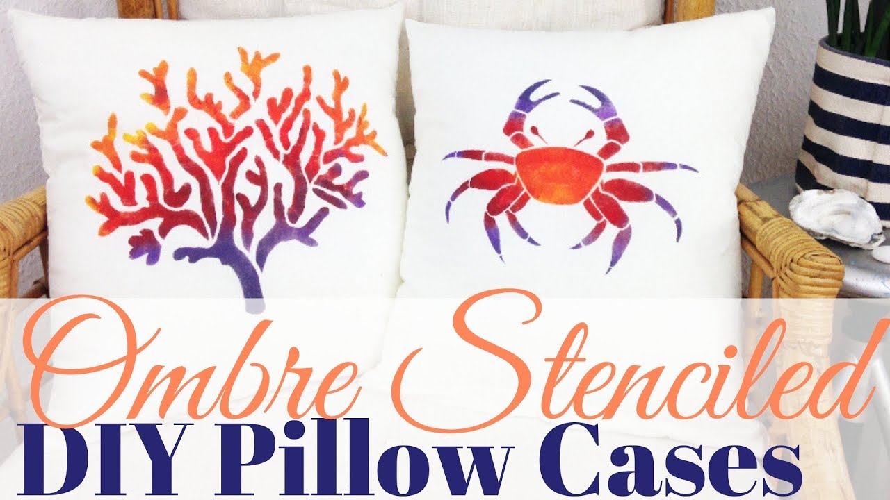 DIY Ombre Stenciled Pillow Covers