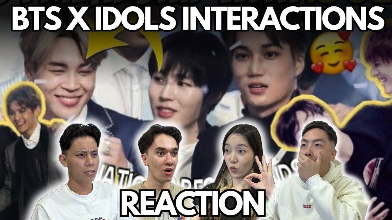 BTS INTERACTION WITH OTHER IDOLS / BTS SOCIAL BUTTERFLY REACTION!!
