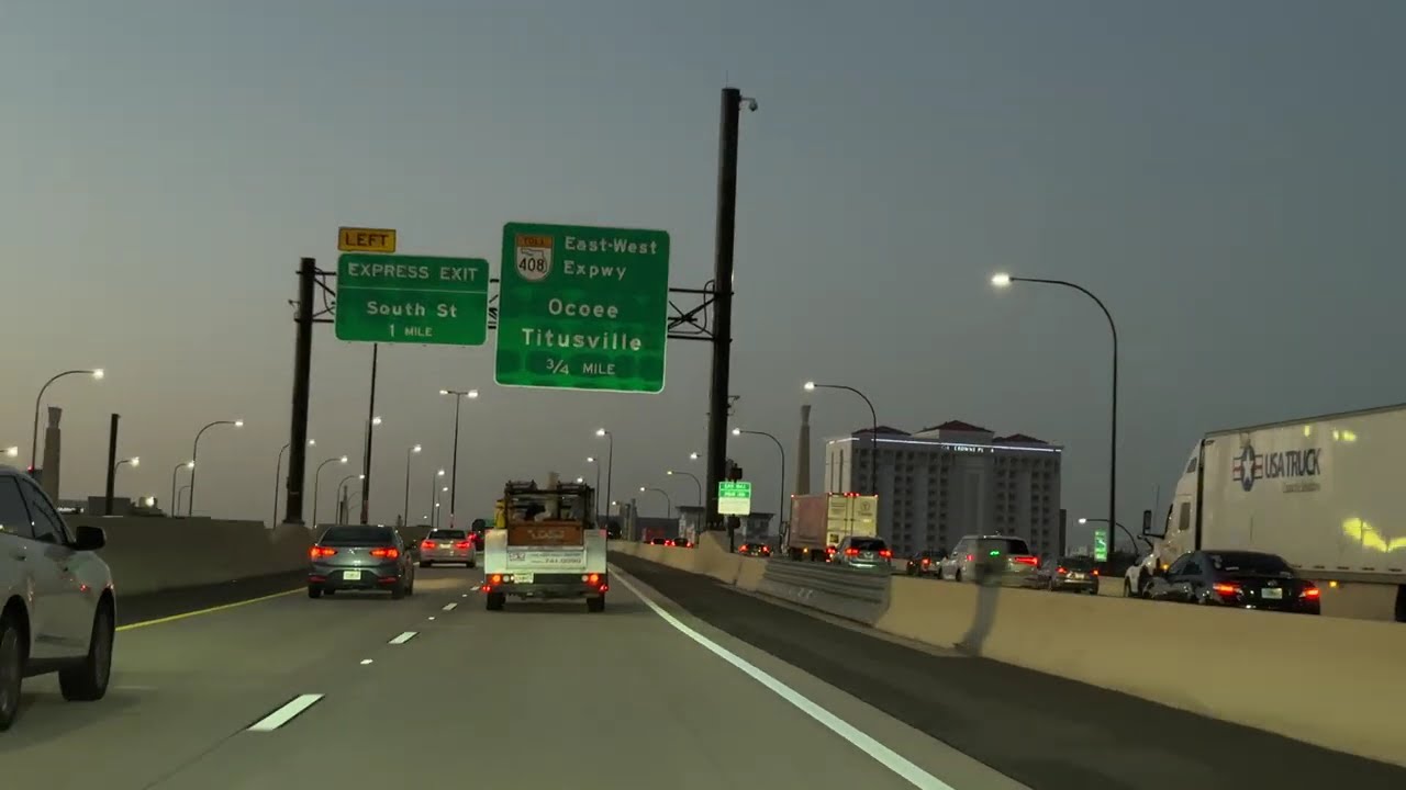 Sunrise Drive to SeaWorld Orlando, Florida 4K