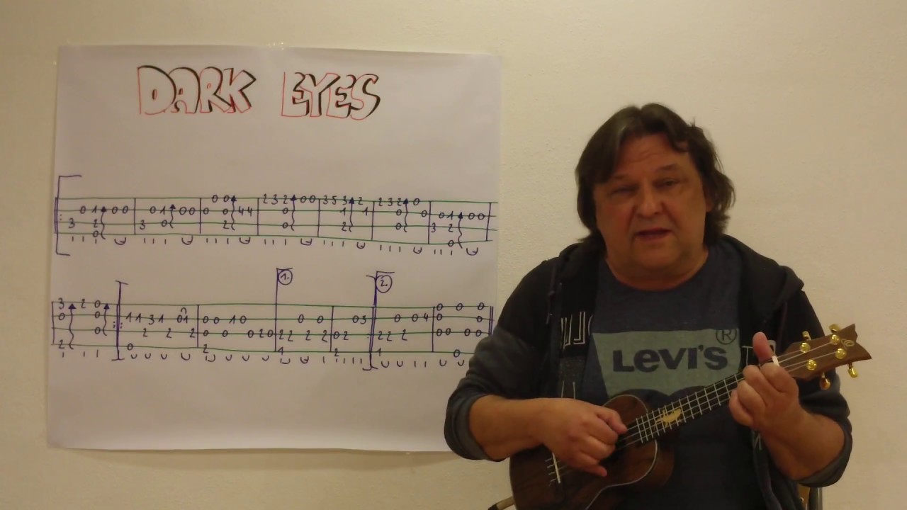Fingerstyle UKULELE Lesson #208: DARK EYES