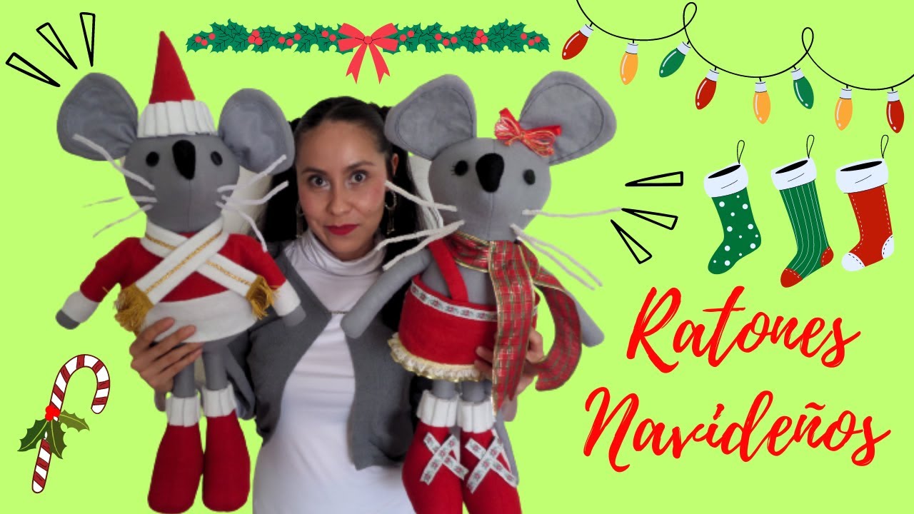 Como hacer Ratones Navideños de Fieltro....!!