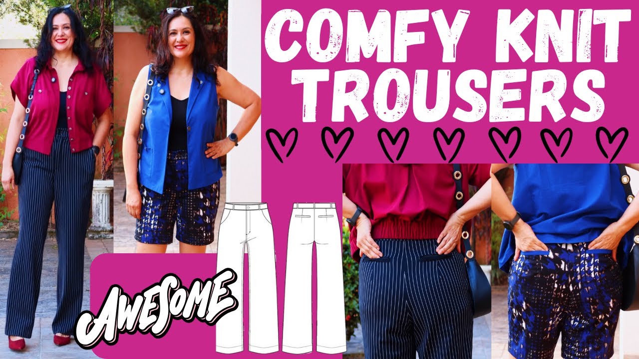 AWESOME knit TROUSERS. All bells & whistles. Bridget (Love Notions). Zipper, pockets, waistband....