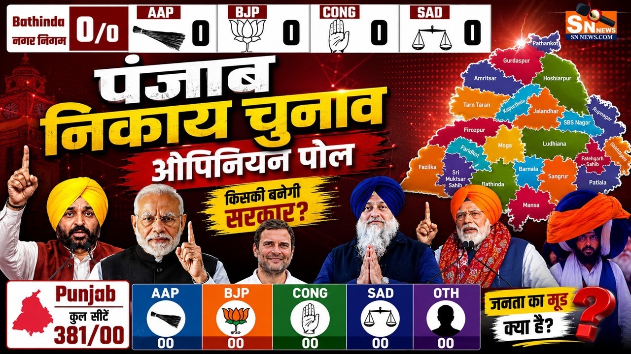 Punjab Civic Polls Opinion Poll 2026: BJP leads in 8 Municipal Corporations, AAP in second place