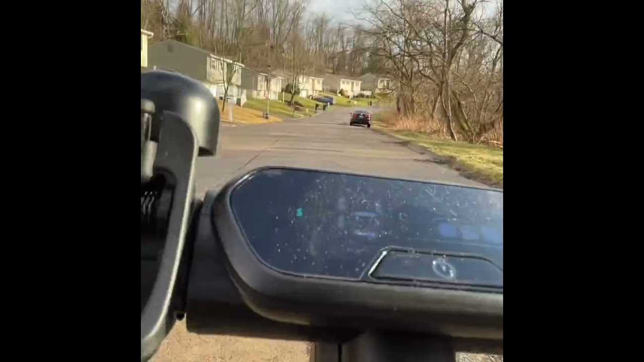 Riding my E scooter on my street and going on a trail ￼# turkey deer stand deer feeder