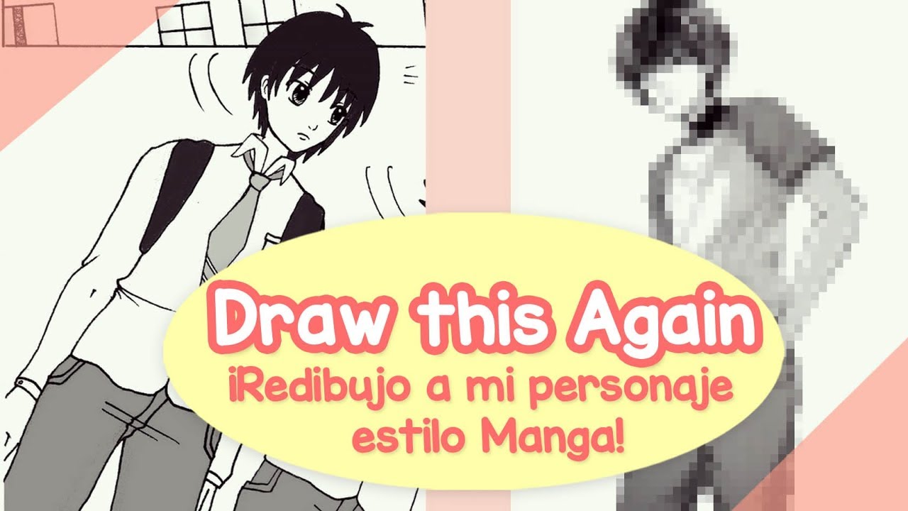 DESAFÍO: Draw this again | Redibujo a mi personaje estilo manga 🐰🤣