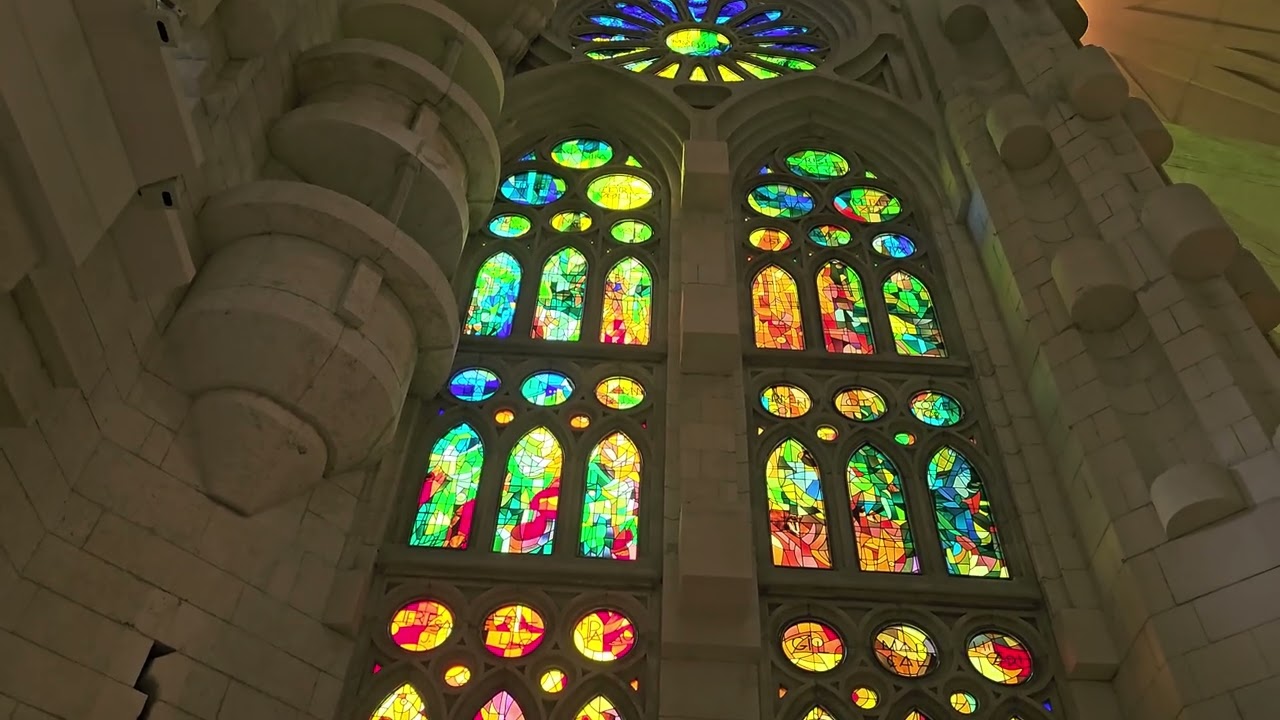 Colourful Stained glasses at Sagrada Familia