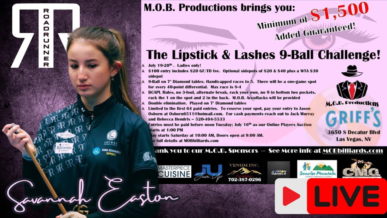 MOB Lipstick & Lashes 9 Ball - Savannah Easton vs Jasmine Buce