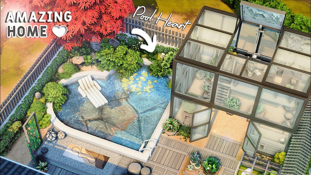 Amazing backyard 🤍 Modern Japanese House | Mt. Komorebi | NoCC | Sims 4 Stop Motion Build