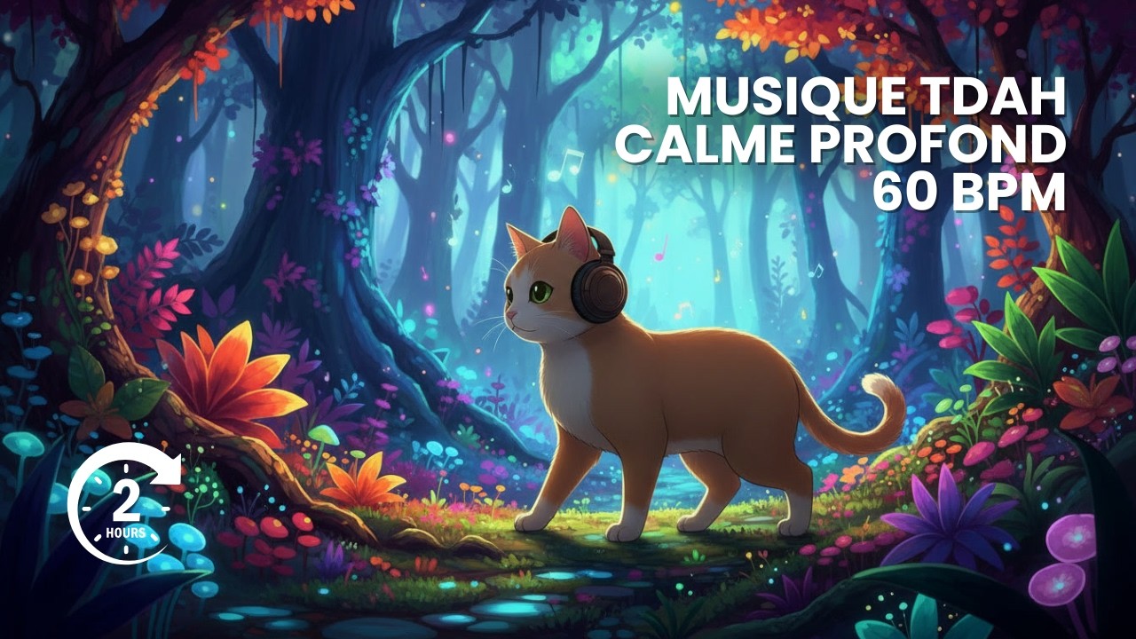 Calme profond pour TDAH 🐱  Piano doux pour apaiser le mental