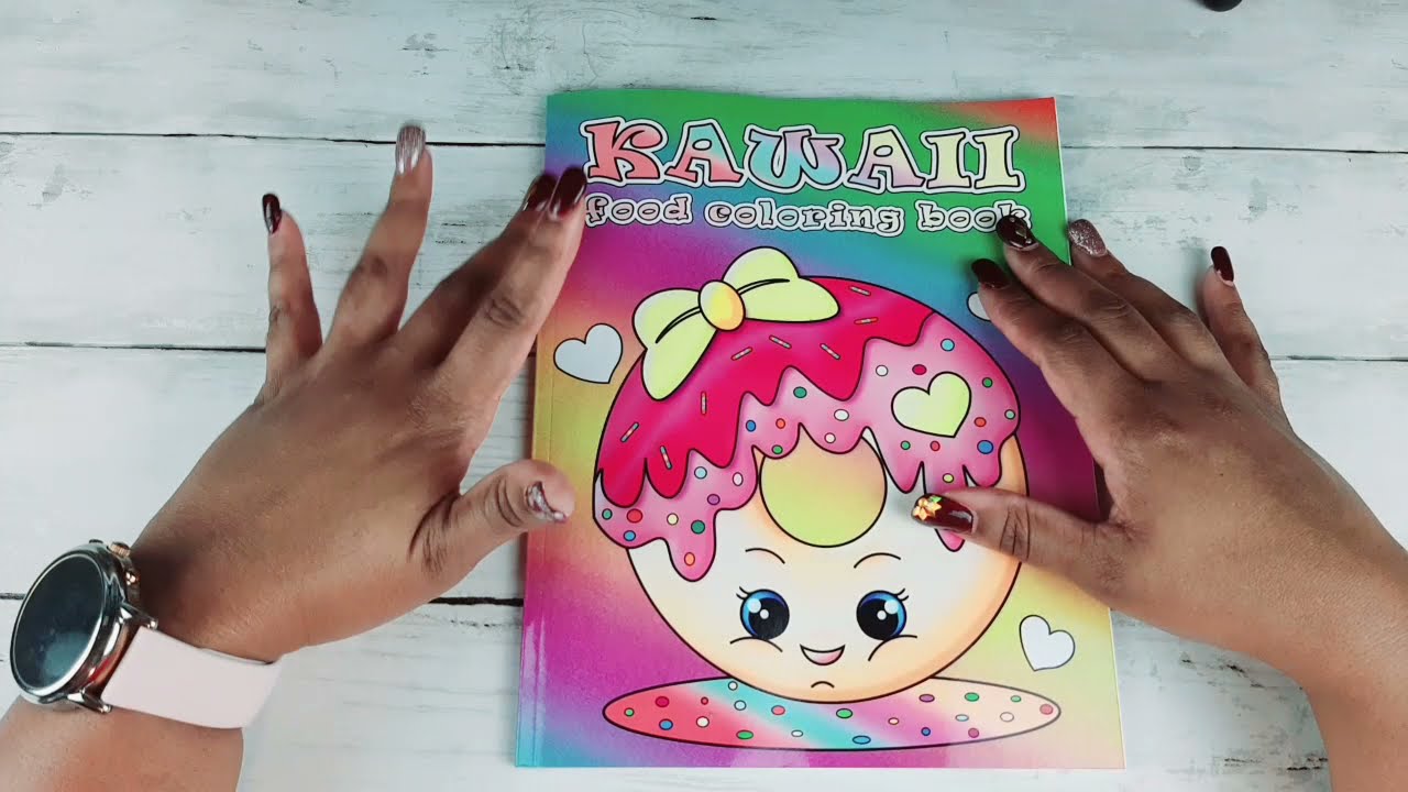 NEW Kawaii Food Coloring Book Review & Flip Through #adultcoloringbooks