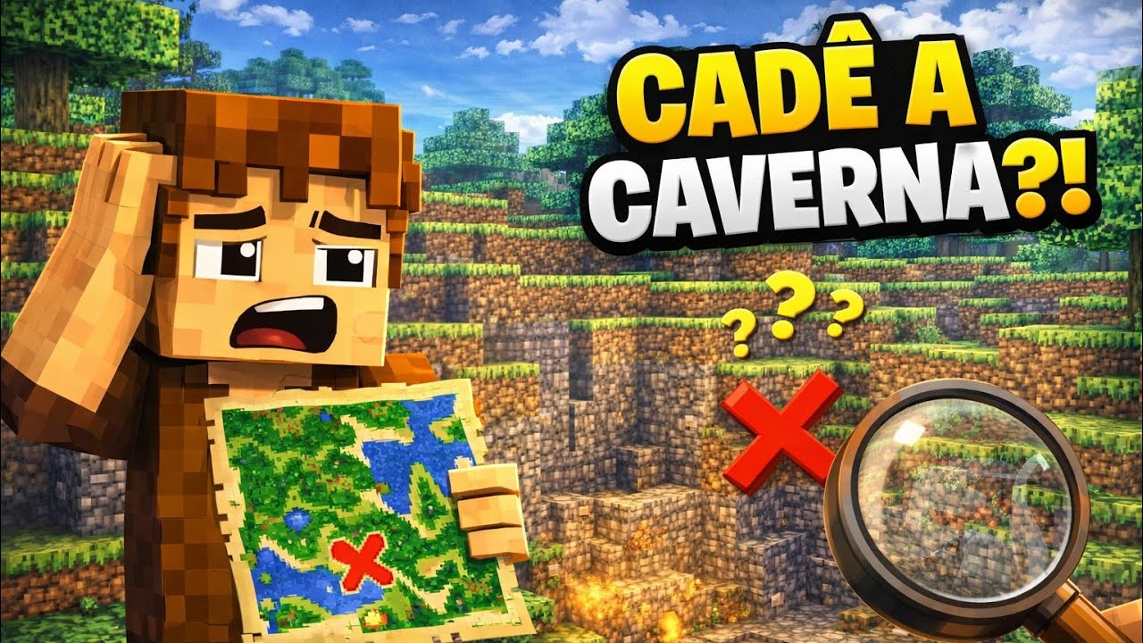 Passei o Vídeo Todo Procurando uma Caverna e Não Achei Nada | Minecraft