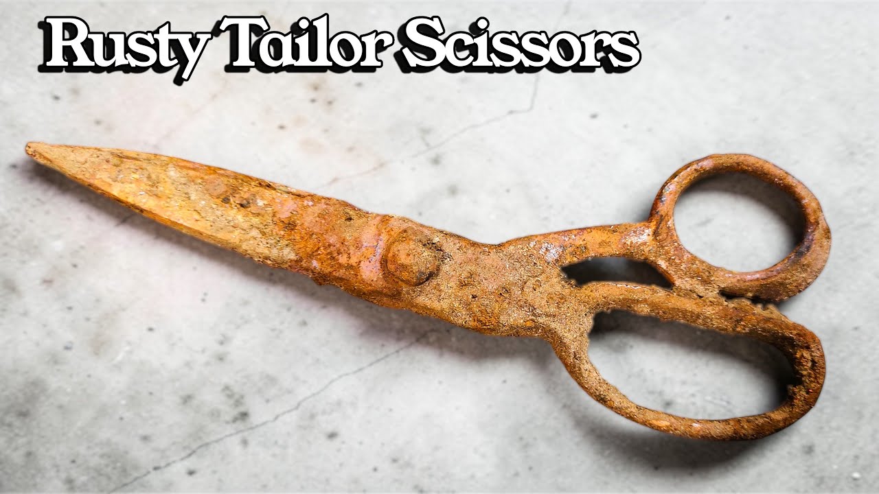 Deep Restoration of Rusty Scissors | [Decay Stopped – Black Scissors] Rusty Tailor Scissors