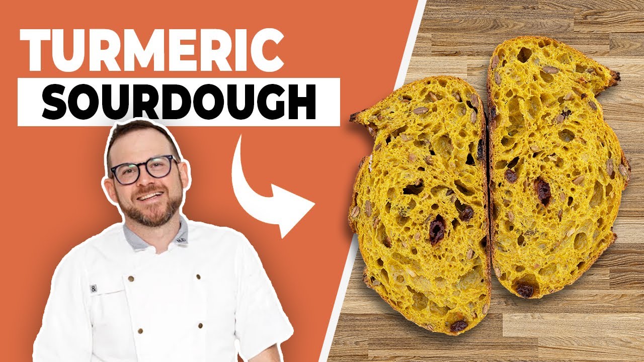 How to Make Turmeric Sourdough with Sunflower Seeds and Cherries 💛🍒
