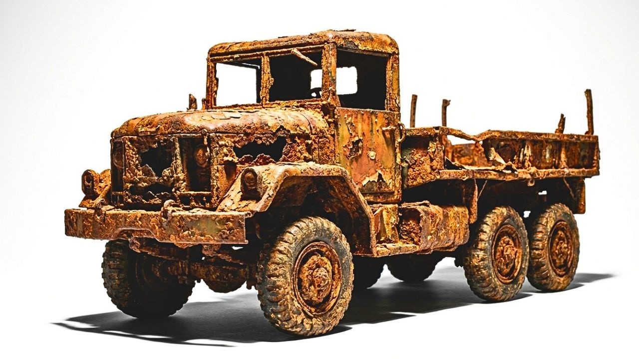 From Rust to Matte Army Green – Extreme 6x6 Military Model Restoration