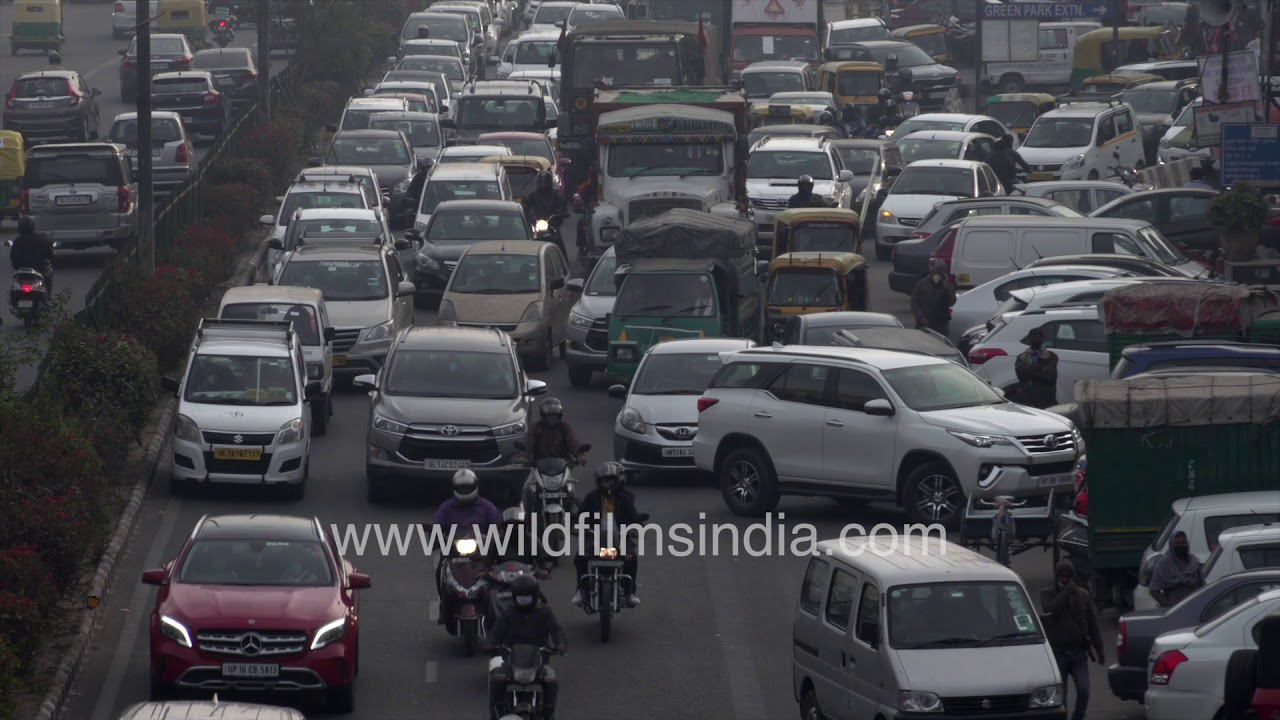 One car changes lane, ruins traffic flow: Delhi after heavy winter rain - Yusuf Sarai jam-packed