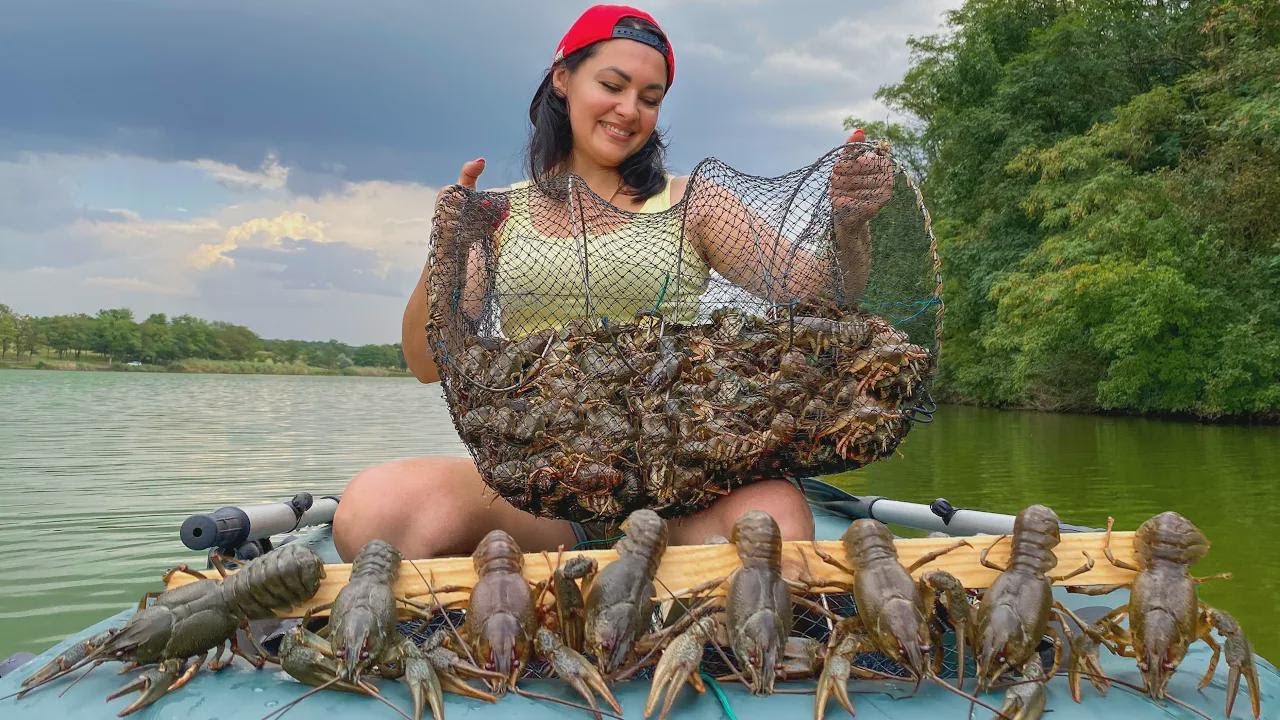 Flusskrebse gefangen und gekocht! Ein echtes Männervergnügen