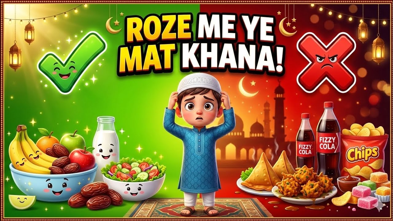 Roze Me Kya Khana Chahiye Aur Kya Nahi? | Cartoon Ramadan Story for Kids | @KidzSuperTunesOfficial 