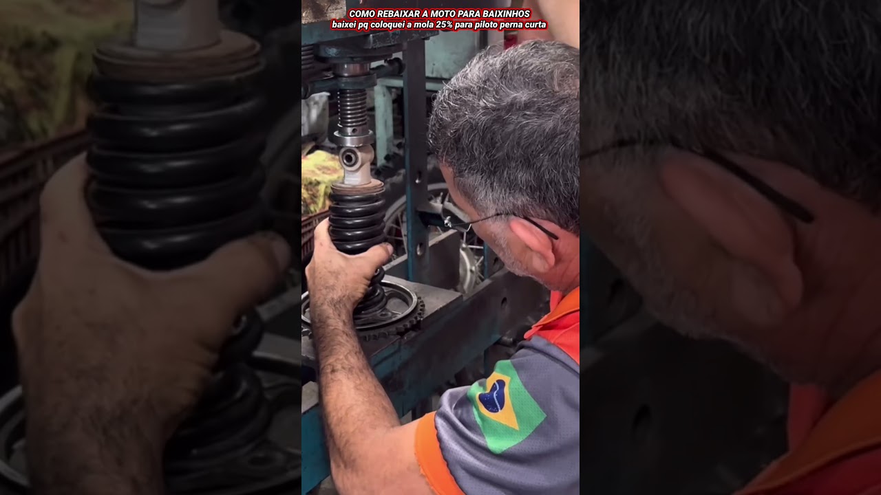 Bros como rebaixar colocando mola preparada #moto ￼#mola #honda #bros #amortecedor #mole #xre190