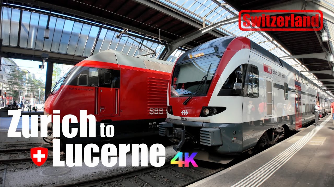 Zurich to Interlaken by Train via Lucerne, Switzerland Most Popular Panoramic Train [4K] 