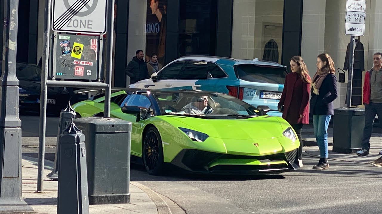 Carspotting Düsseldorf! Lamborghini Diablo, Lamborghini Aventador SV, Ferarri F12 Berlinetta...