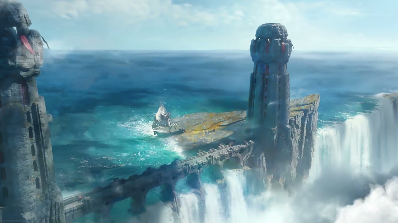 Distant Waterfall Fortress Ambience To Sleep, Study, Relax || Ambience Immersion