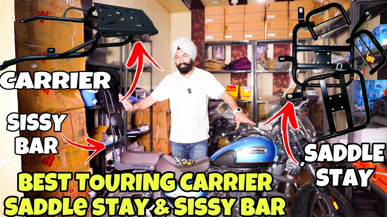 Sissy bar, saddle stay and carrier for Meteor 350