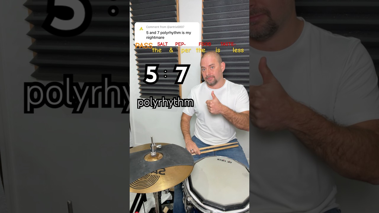 How To Play 5:7 Polyrhythm in 15 Seconds! #drums