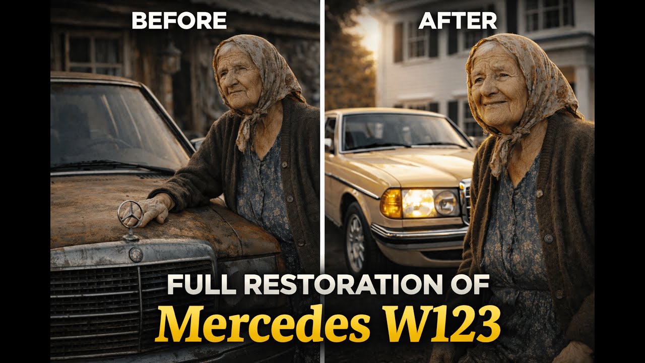 “From Rust to Tears 💔 | Old Lady’s Mercedes W123 Full Restoration Documentary”