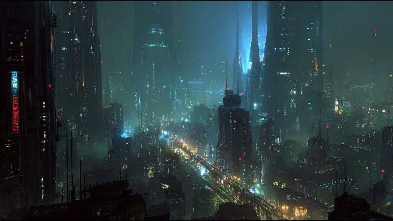 Midnight Over Neon Metropolis – Futuristic Ambient Synthwave [1hr]
