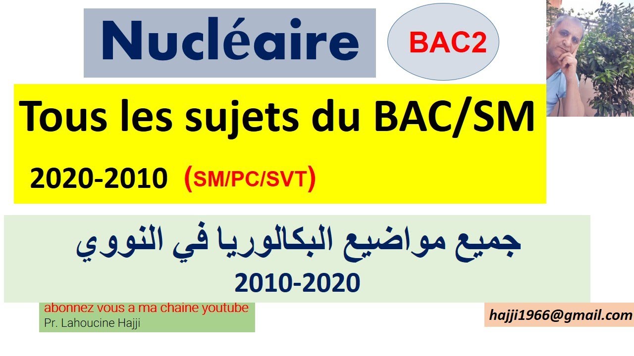 Corrigés de tous les examens du Bac sur le nucléaire (option Sc Math) : Partie 1