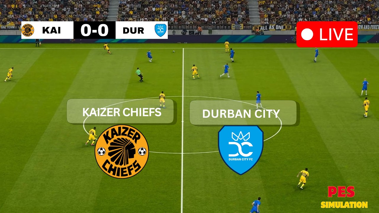 🔴 Kaizer Chiefs vs Durban City LIVE | Betway Premiership 2025/26 | PES 2021 Realistic Simulation