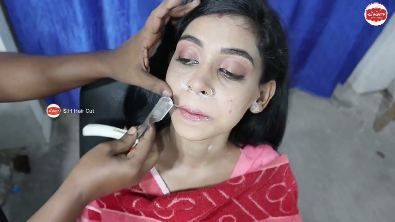 নতুন ম্যাডামের দাড়ি কাটা Razor Shave Beard housewife razor face save women face seav#FaceSave#viral