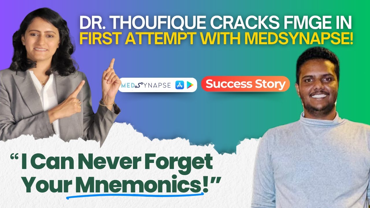 Dr. Thoufique Ahamed Cleared FMGE in First Attempt Using MedSynapse! #fmgepreparation #fmge