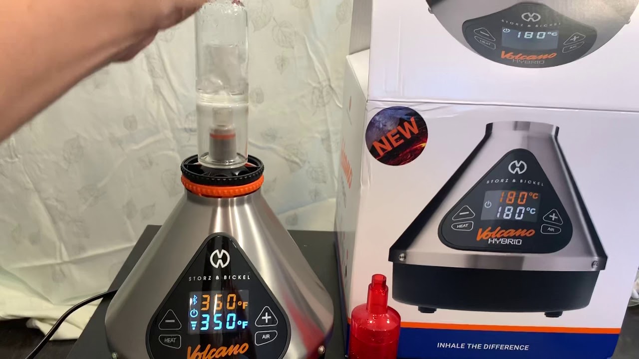 Volcano HYBRID with Obsidian bubbler water pipe attachment