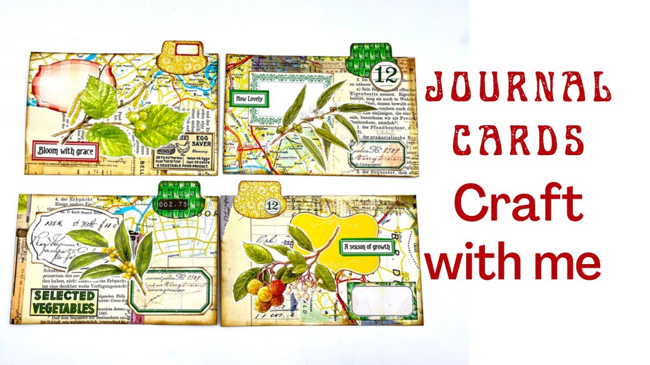 ⭐️CRAFT WITH ME -  BOTANICAL JOURNAL CARDS - CHIT CHAT #whatsonmydesk #junkjournalideas #sevenplaza