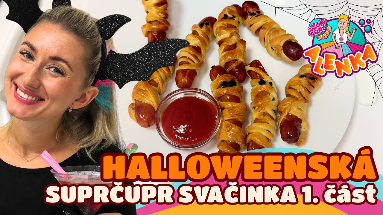 Mumie z párků a strašidelný drink 👻🎃 Halloweenská Suprčupr svačinka - 1. část | Hrajeme si s Alenkou
