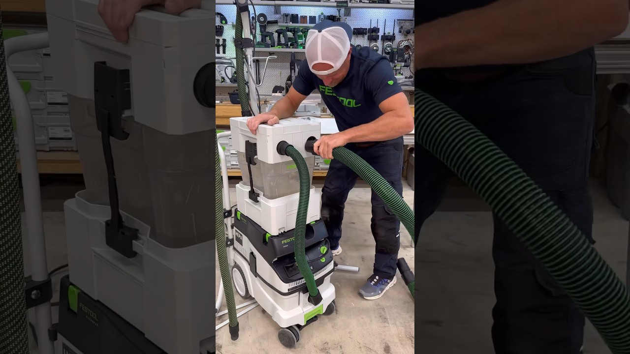 Upgrading my dust collector with the Festool pre separator #woodwork #tools #carpentry #woodworking